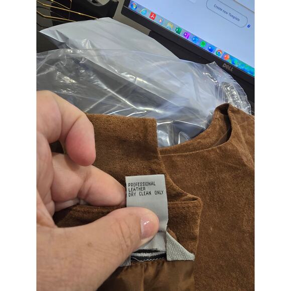 Vintage Y2K Suede Leather Western Vest by Stonebridge 100% leather Zip Brown - Picture 7 of 8